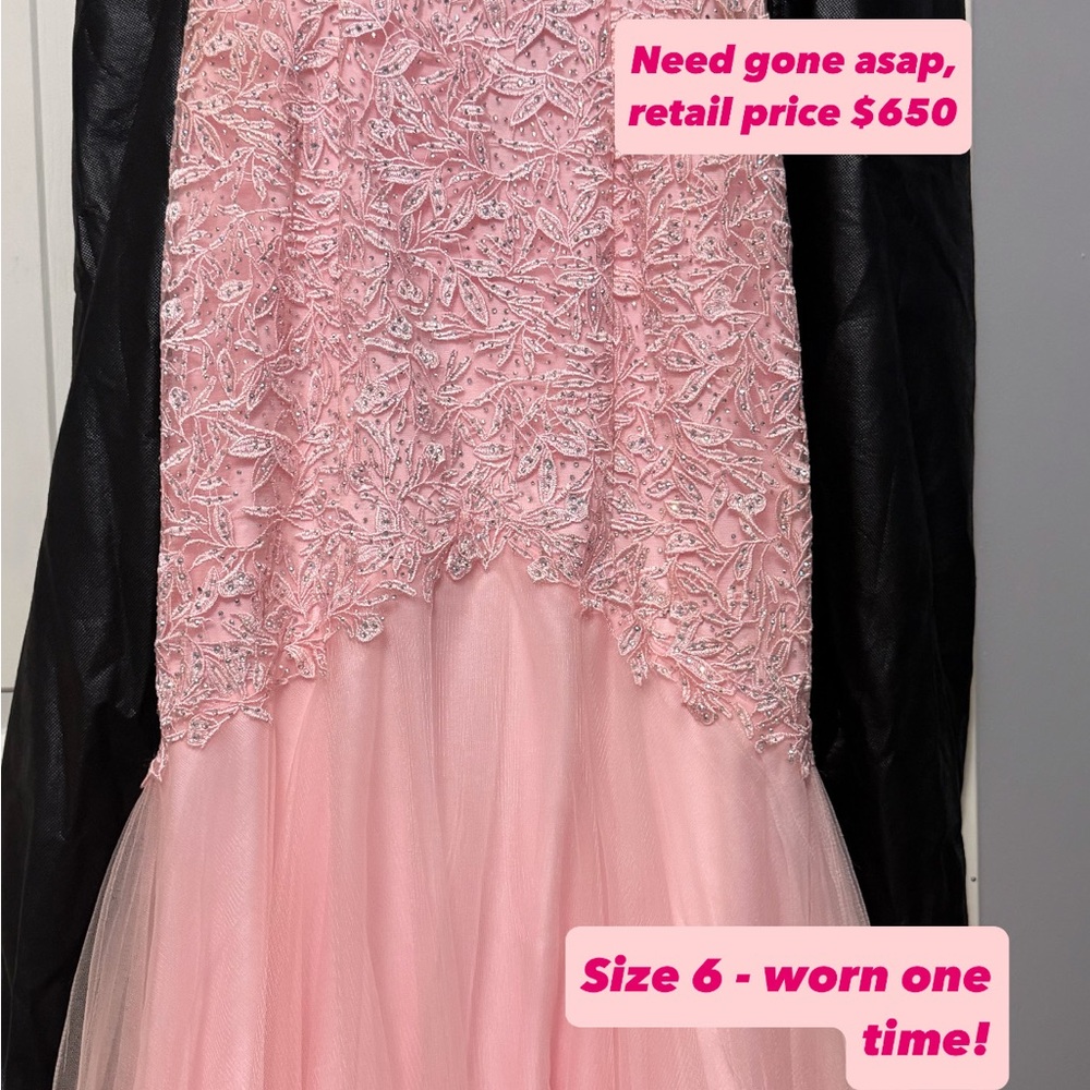 Vienna Prom Pink Lace Dress
